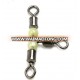 Fishing Hook Connector Cross-line 3 Way Rolling Swivel with Glow Pearl Beads Luminous Beads Fishing Swivel