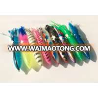 luminous squid lures 6" soft bulb squid fishing lure skirts salt water fishing tackle factory direct sale